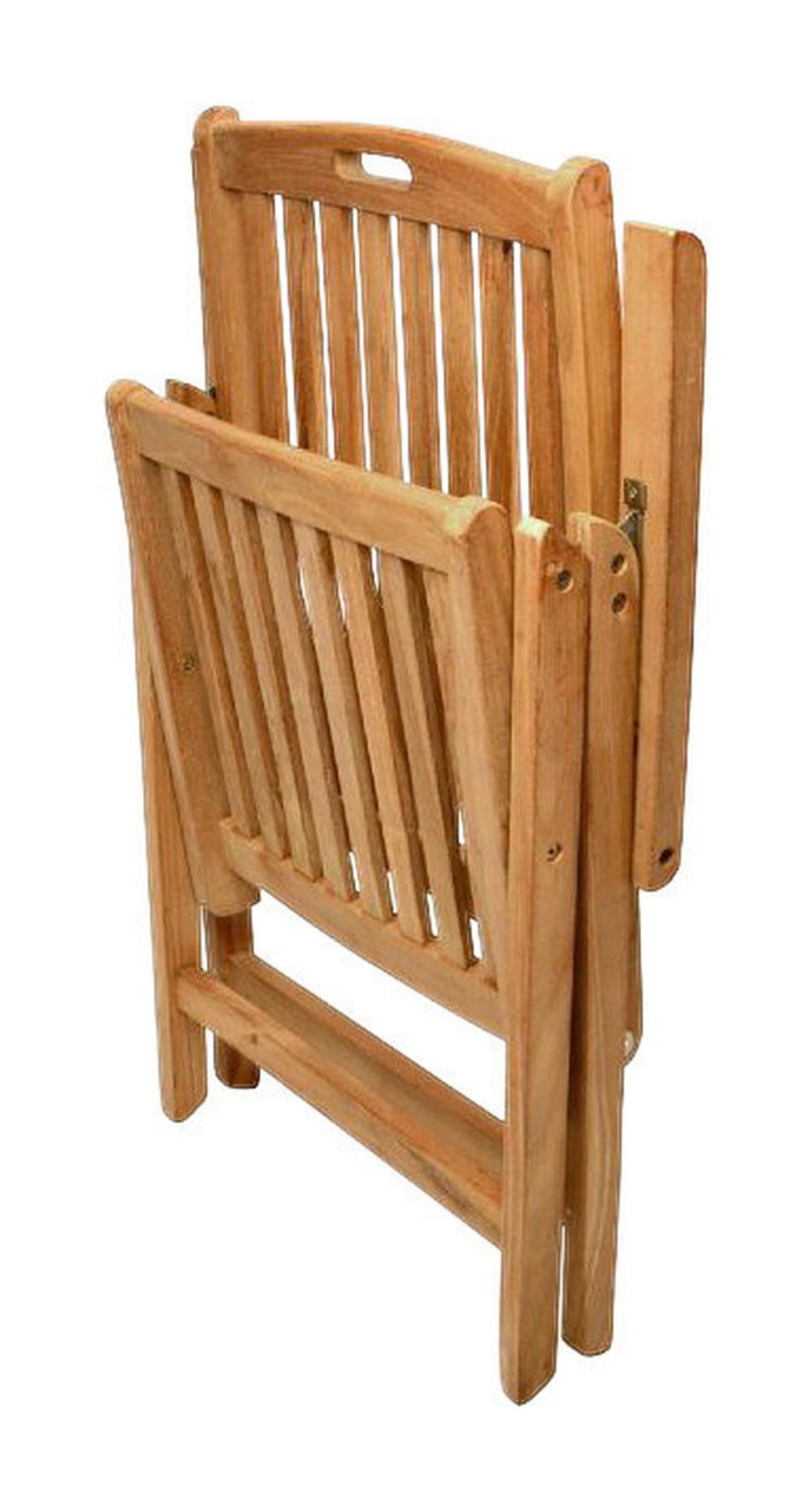 VCM Gartenstuhl 2er Set braun Teakholz B/H/T: ca. 56x110x75 cm 2er Set - braun (56,00/110,00/75,00cm) - VCM