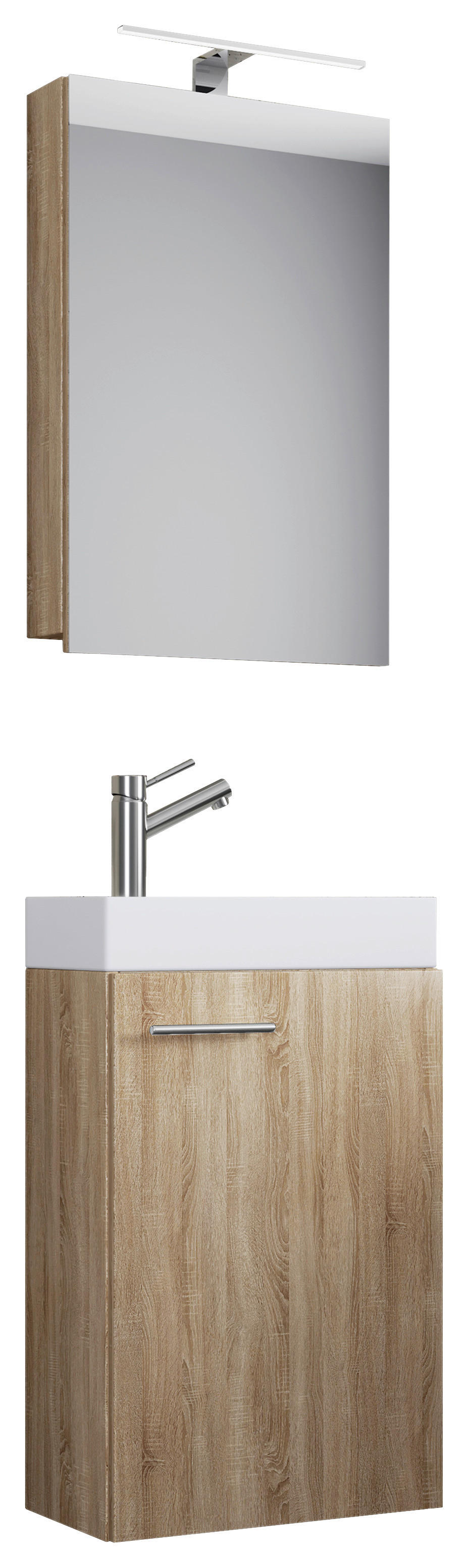 Waschplatz 4tlg-Slito Eiche Sonoma Nachbildung B/H/T: ca. 41x69,5x22 cm 4tlg-Slito - Eiche (41,00/69,50/22,00cm) - VCM Möbel