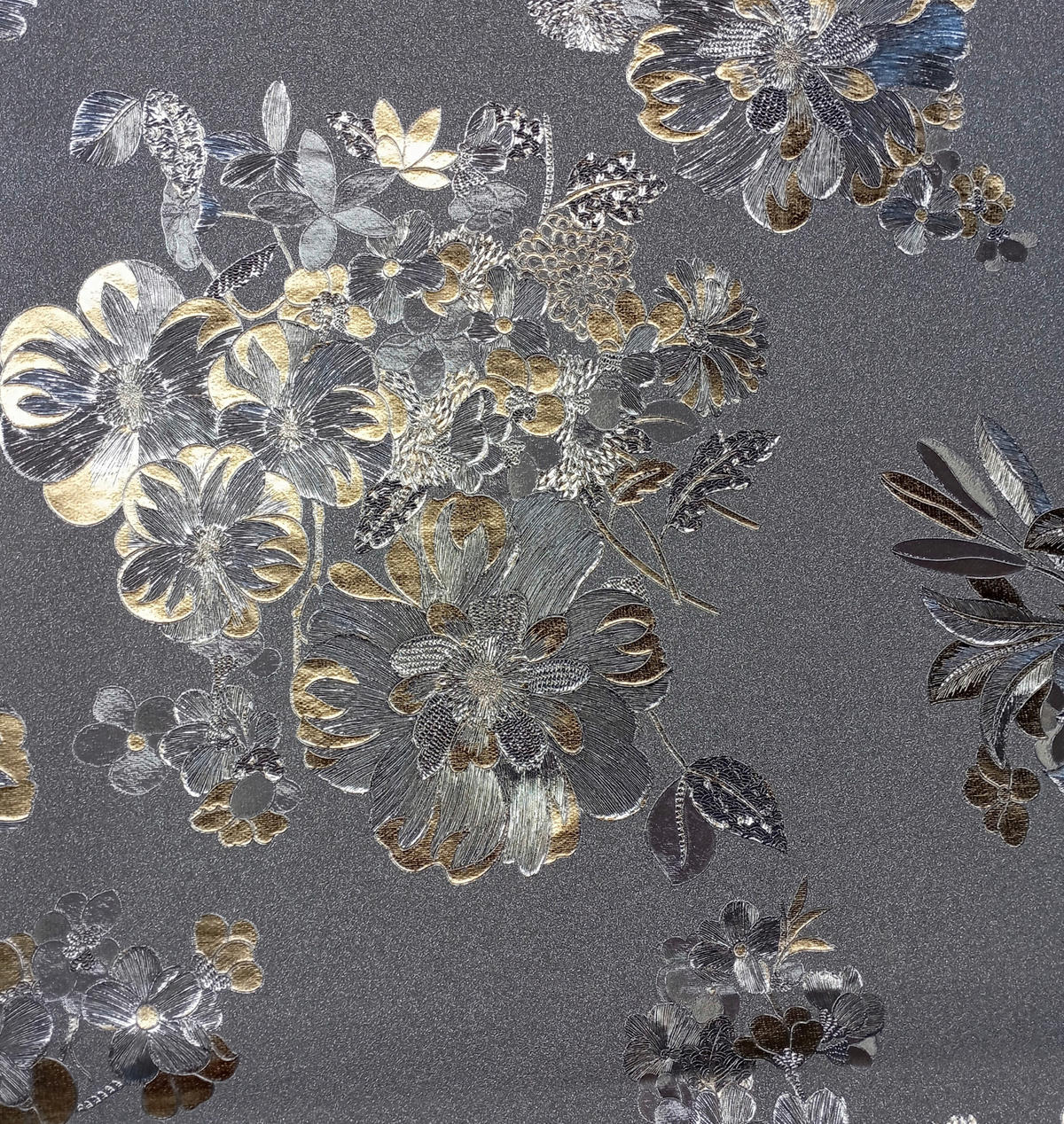 Milano Abwaschbarer Tischbelag Satomi Blume silber B: ca. 140 cm Satomi Blume - gold/silber (140,00cm) - Milano