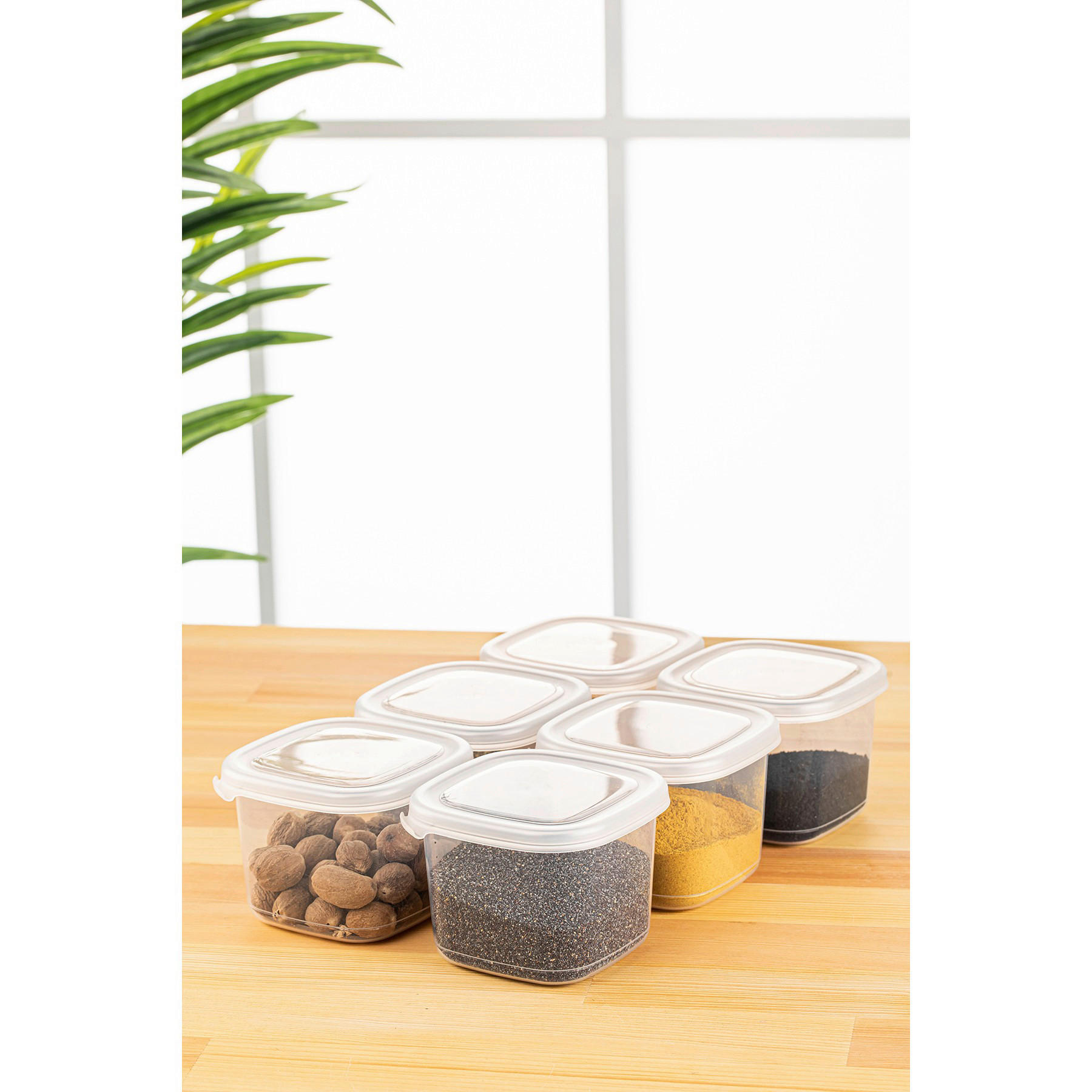 Thumbnail - HermiaConcept Vorratsdosenset 6-tlg. weiß B/H/T/L/D: ca. 10x9,5x10x10x10 cm