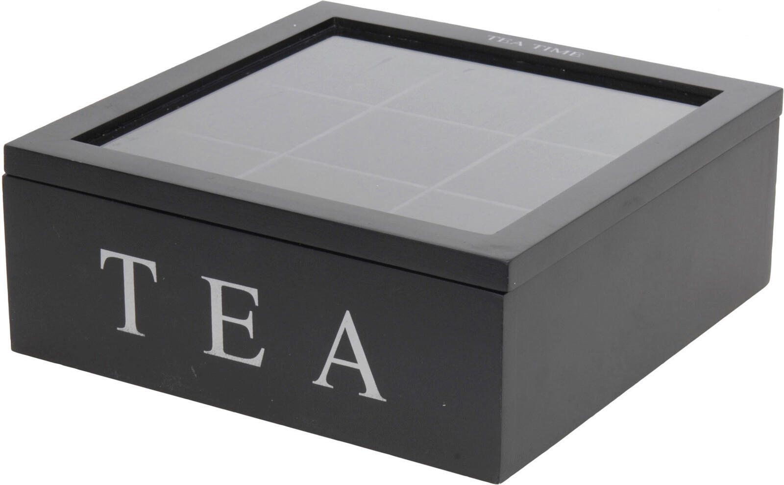 Teebox schwarz MDF B/H/L: ca. 23x9x23 cm Teebox - schwarz (23,00/23,00/9,00cm)