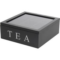 Teebox schwarz MDF B/H/L: ca. 23x9x23 cm Teebox - schwarz (23,00/23,00/9,00cm)