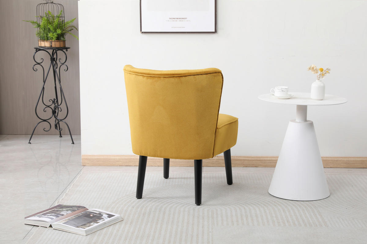 Sessel Emily gold Microfaser B/H/T: ca. 57x76x72 cm Emily - gold/schwarz (57,00/76,00/72,00cm)