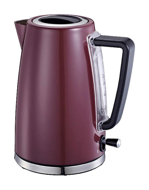 MICHELINO Wasserkocher 74083 bordeaux Edelstahl Glas ca. 1,7 l Wasserkocher - bordeaux (1,70l) - MICHELINO