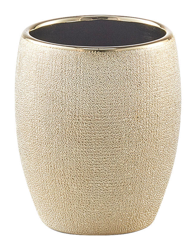Zahnputzbecher Glitter gold Steinzeug B/H/L: ca. 8x10x8 cm Glitter - gold (8,00/8,00/10,00cm) - Zeller
