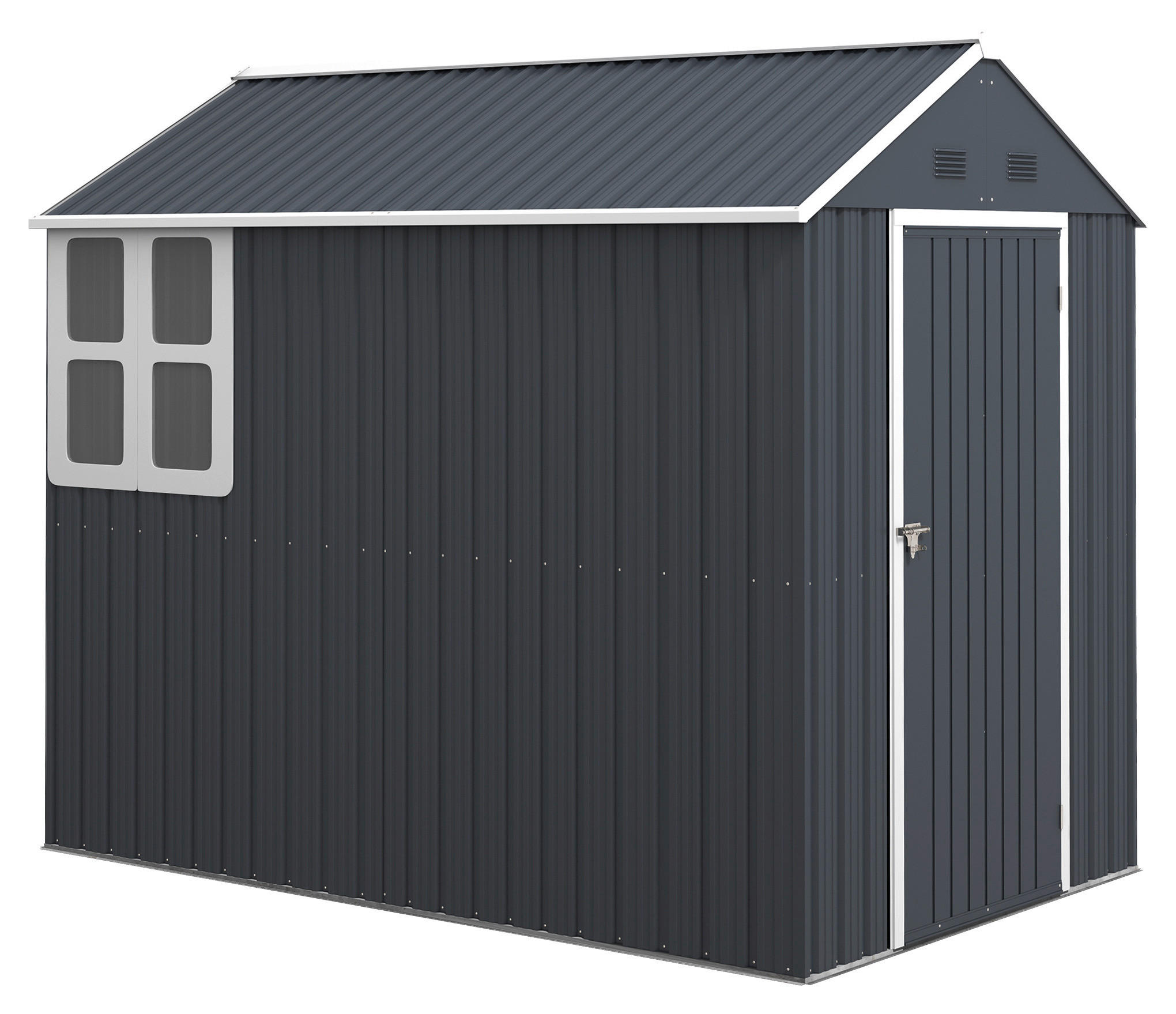 Outsunny Gartenhaus dunkelgrau Polypropylen B/H/L: ca. 172x259x222 cm Gartenschuppen - dunkelgrau (222,00/172,00/259,00cm) - Outsunny