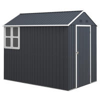 Outsunny Gartenhaus dunkelgrau Polypropylen B/H/L: ca. 172x259x222 cm Gartenschuppen - dunkelgrau (222,00/172,00/259,00cm) - Outsunny
