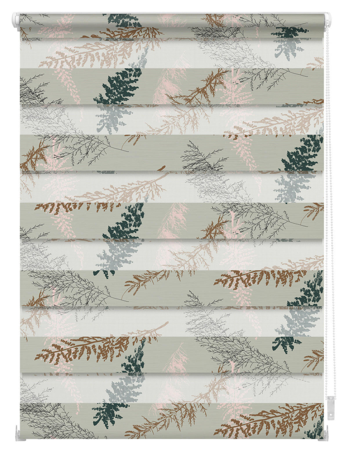 Doppelrollo Duo Fir Branches blau B/T: ca. 45x150 cm Duo Fir Branches - blau (45,00/150,00cm) - LICHTBLICK