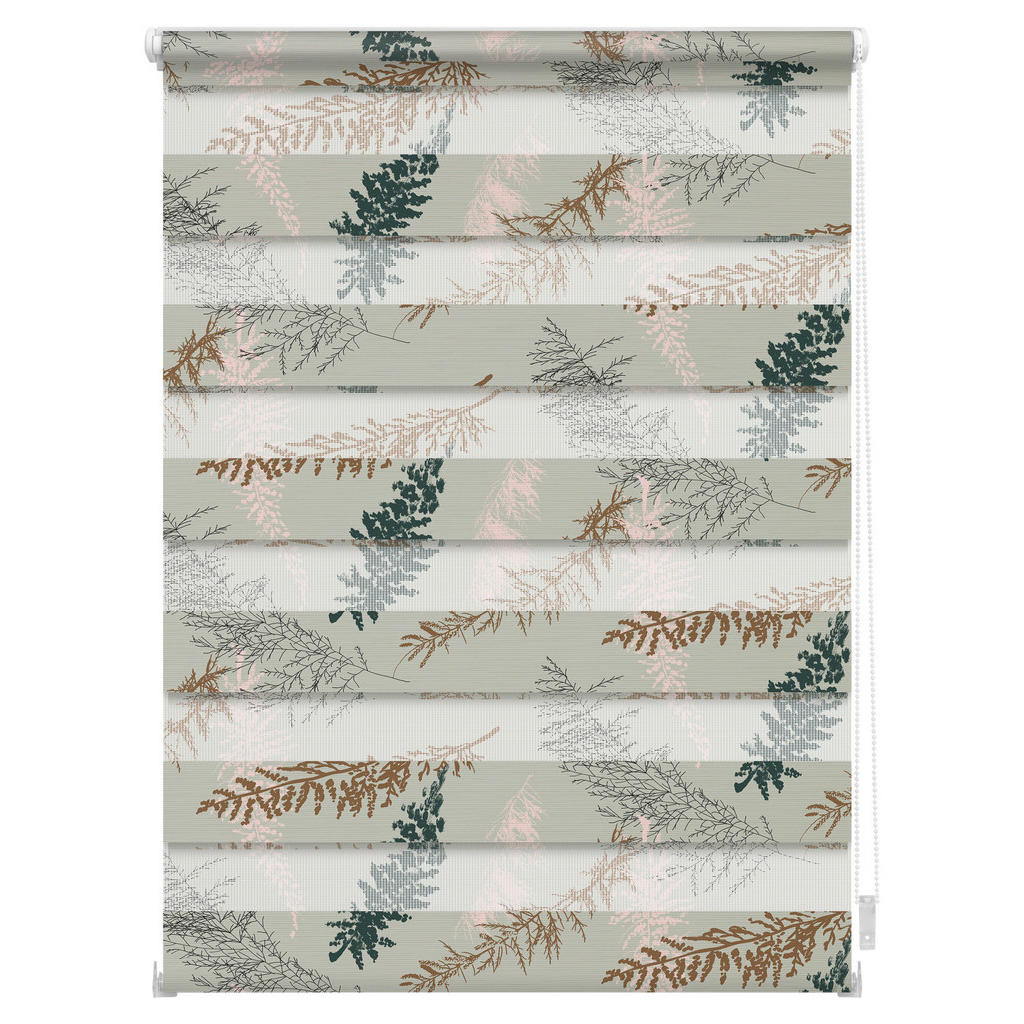 Thumbnail - Doppelrollo Duo Fir Branches blau B/T: ca. 60x150 cm