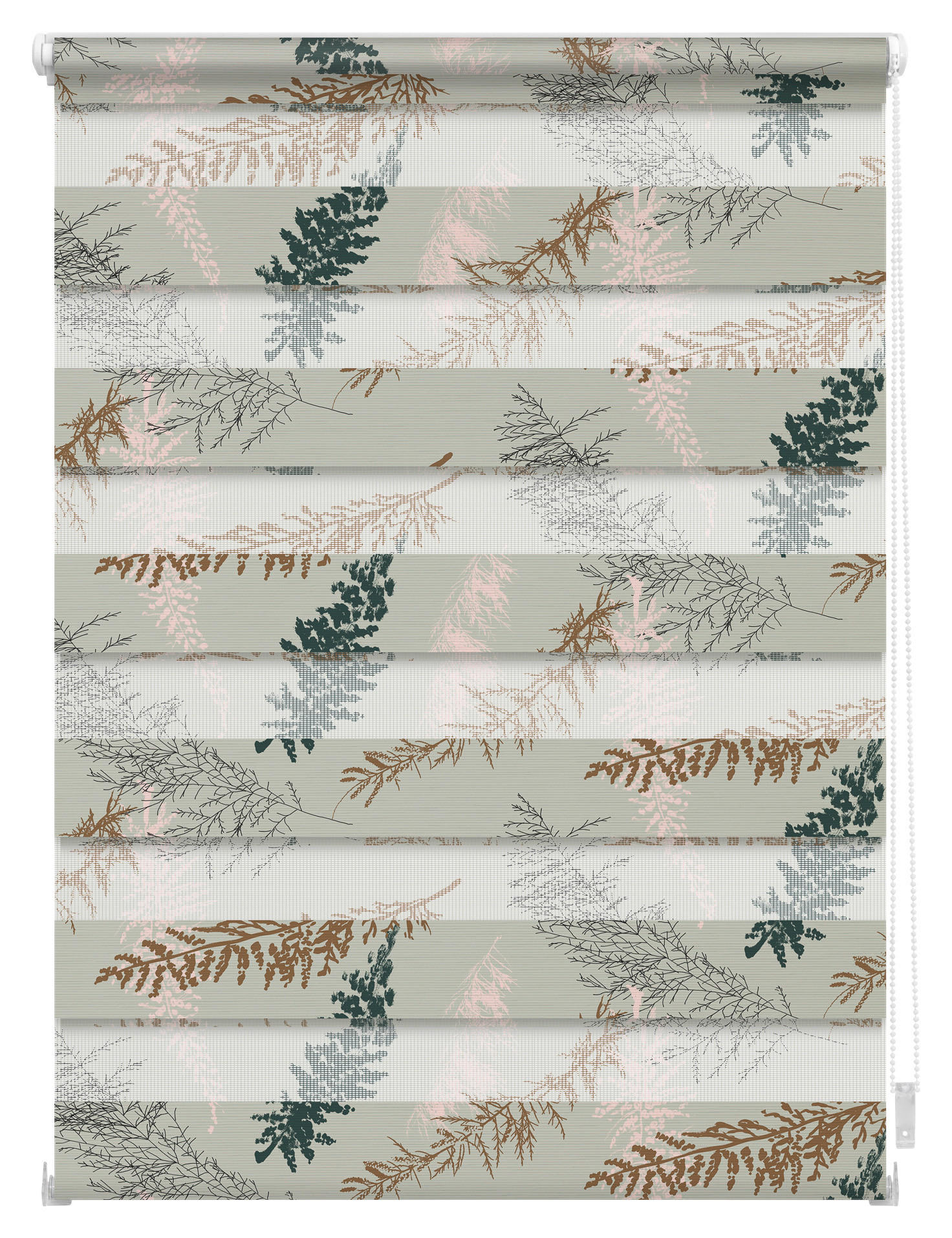 Thumbnail - LICHTBLICK Doppelrollo Duo Fir Branches blau B/T: ca. 80x150 cm