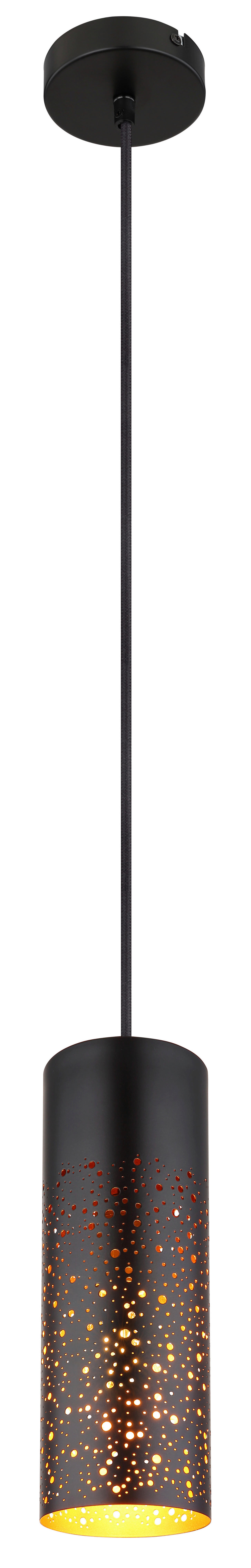 GLOBO Pendelleuchte gold schwarz Metall H/D: ca. 150x10 cm E27 1 Brennstellen CROCKY - gold/schwarz (10,00/150,00cm) - GLOBO