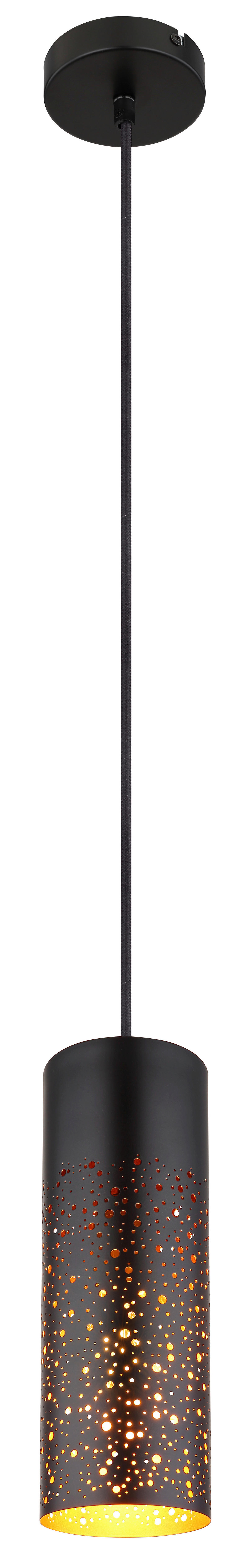 GLOBO Pendelleuchte gold schwarz Metall H/D: ca. 150x10 cm E27 1 Brennstellen CROCKY - gold/schwarz (10,00/150,00cm) - GLOBO