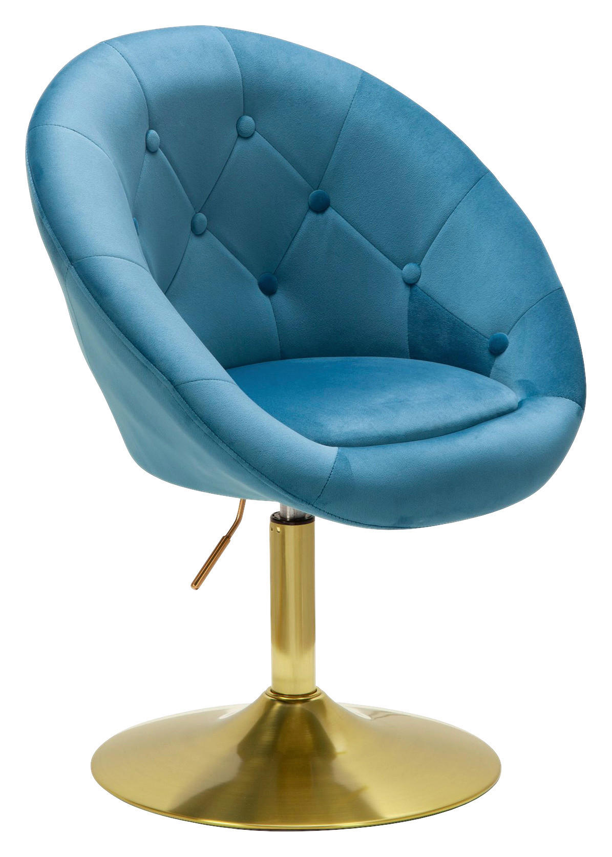 Wohnling Sessel blau gold Stoff Eisen