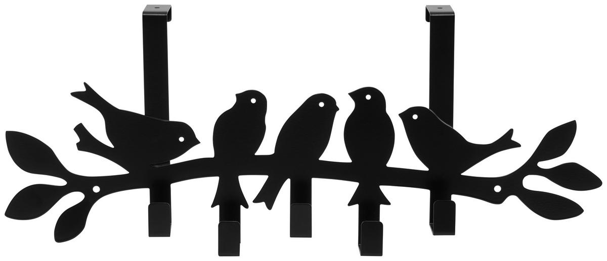 Garderobenleiste Birds schwarz Metall B/H/T: ca. 48x19x7 cm Birds - schwarz (48,00/19,00/7,00cm)