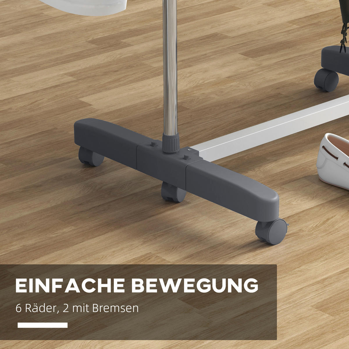 HOMCOM Wäscheständer grau Edelstahl B/H/L: ca. 55x142x172 cm Trockenständer - grau (172,00/55,00/142,00cm) - HOMCOM