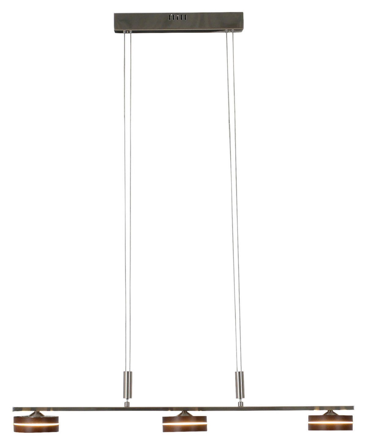 Näve Leuchten Pendelleuchte 6091614 braun Metall Holz B/H/T: ca. 10x80x75 cm null 3 Brennstellen Triberg - braun (10,00/80,00/75,00cm) - Näve Leuchten