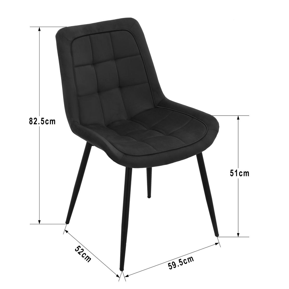 Stuhl KIRA schwarz Webstoff B/T: ca. 52x82,5 cm KIRA - schwarz (52,00/82,50cm)