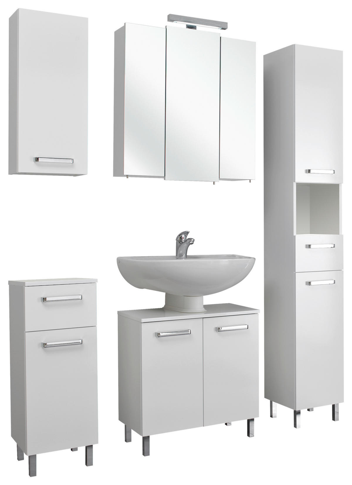 Badezimmer-Set Quickset 312 weiß glanz B/H/T: ca. 120x200x33 cm Quickset 312 - weiß (120,00/200,00/33,00cm) - Pelipal