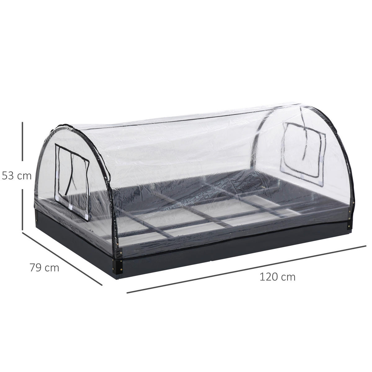 Outsunny Gewächshaus B/H/L: ca. 79x53x120 cm Gewächshaus - transparent (120,00/79,00/53,00cm) - Outsunny
