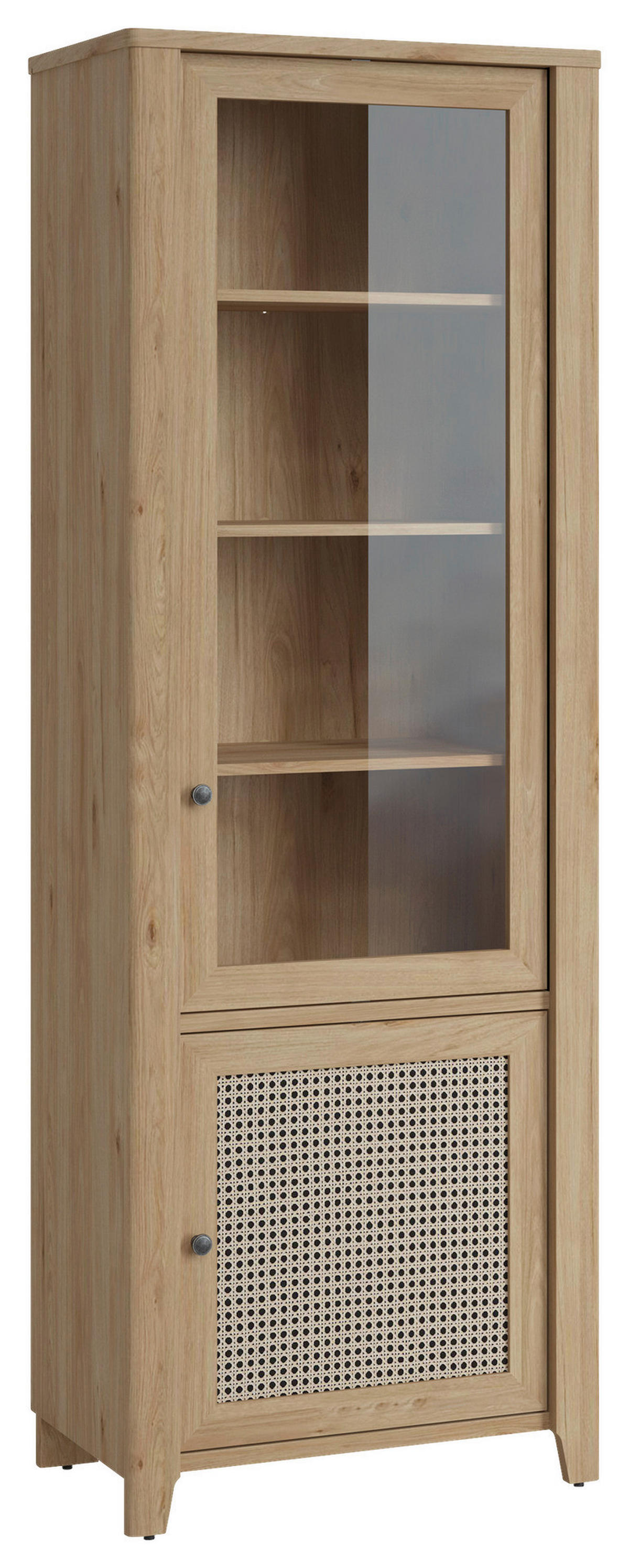 Standvitrine Cestino Jackson Hickory Nachbildung B/H/T: ca. 73x206x42 cm Cestino - (73,00/206,00/42,00cm)