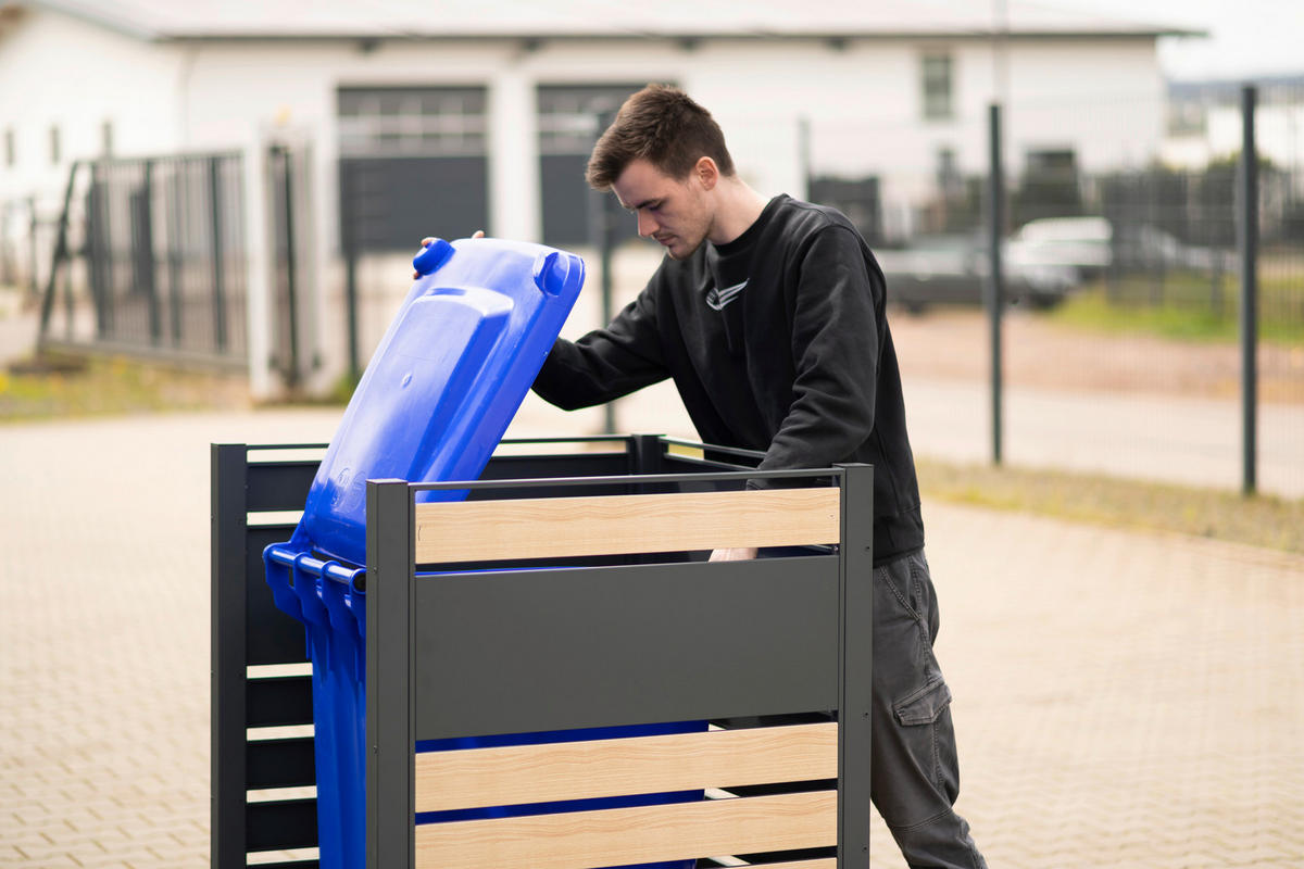 Westmann MülltonnenverkleidungBox Planum Box Planum - natur/schwarz (90,00/90,00/120,00cm) - Westmann