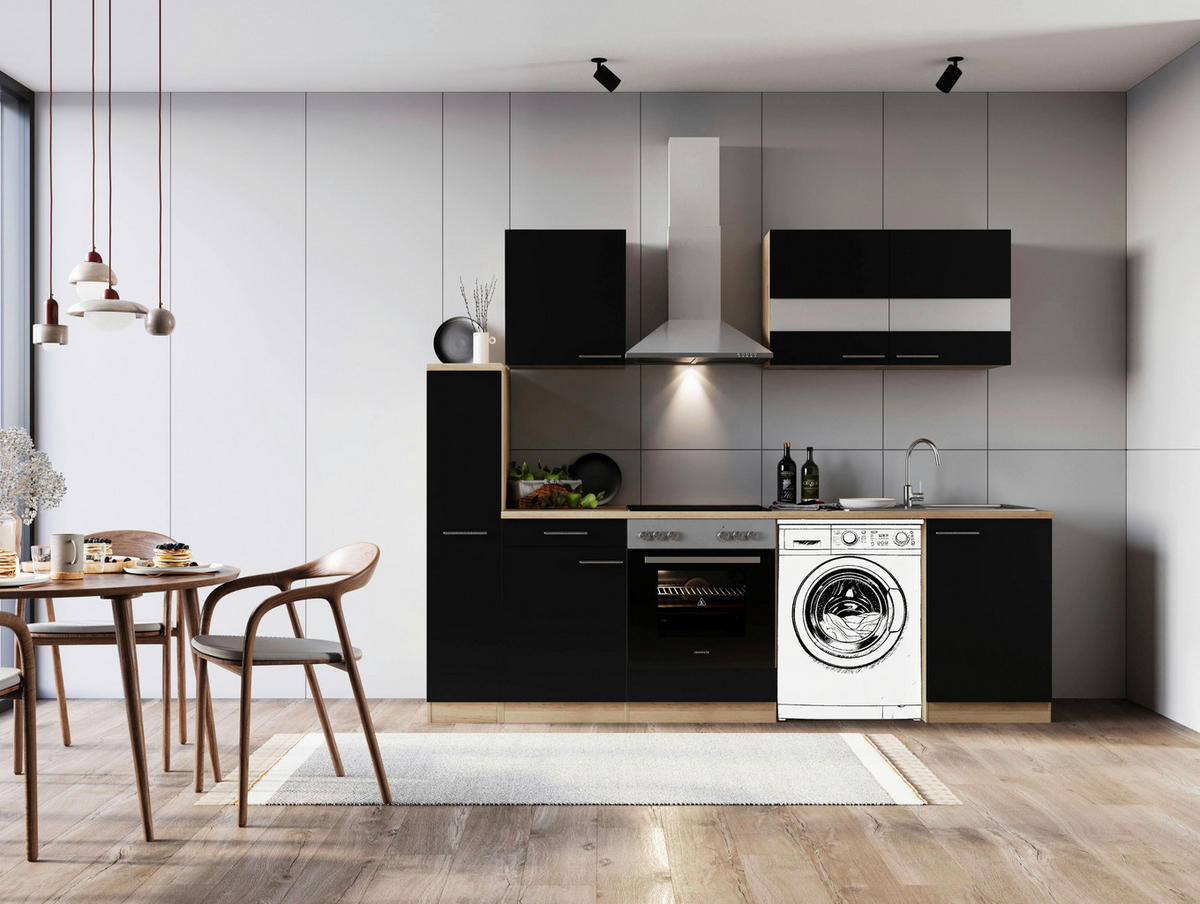 Respekta Küchenblock Merle weiß B/H/T: ca. 250x200x60 cm Merle - Eiche/weiß (250,00/200,00/60,00cm) - Respekta