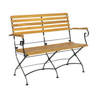 Acamp Gartensitzgruppe Lindau schwarz Holz B/H/T: ca. 125x80x75 cm Lindau - natur/schwarz (125,00/80,00/75,00cm) - Acamp