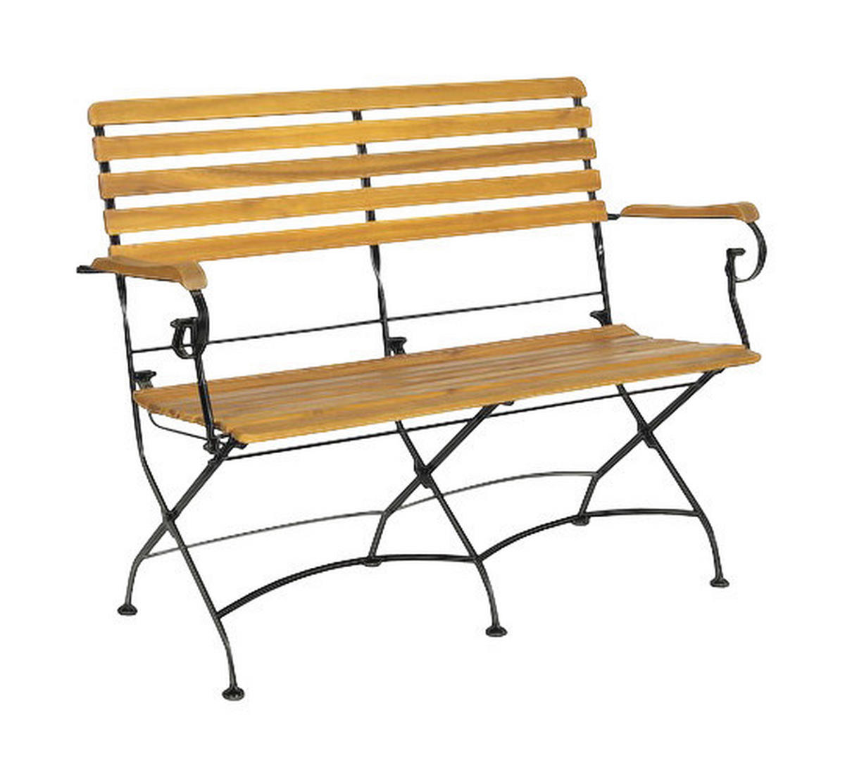 Acamp Gartensitzgruppe Lindau schwarz Holz B/H/T: ca. 125x80x75 cm Lindau - natur/schwarz (125,00/80,00/75,00cm) - Acamp