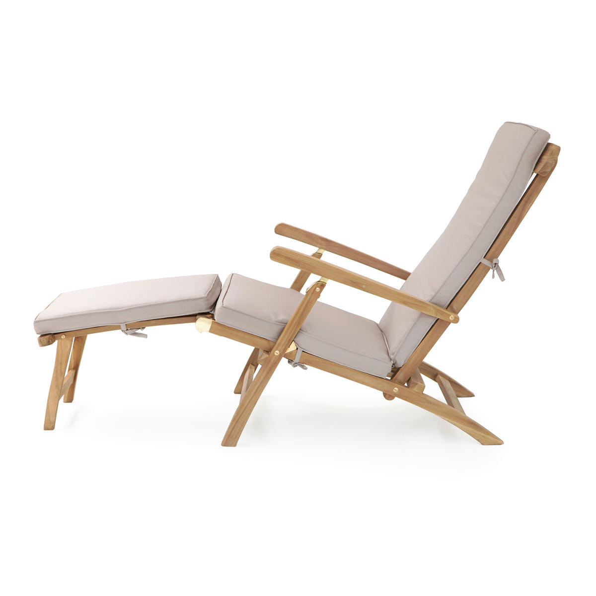 AXI Outdoor Living Gartenliege Costa beige Teakholz B/H/L: ca. 60x80x150 cm Costa - braun/beige (150,00/60,00/80,00cm) - AXI Outdoor Living