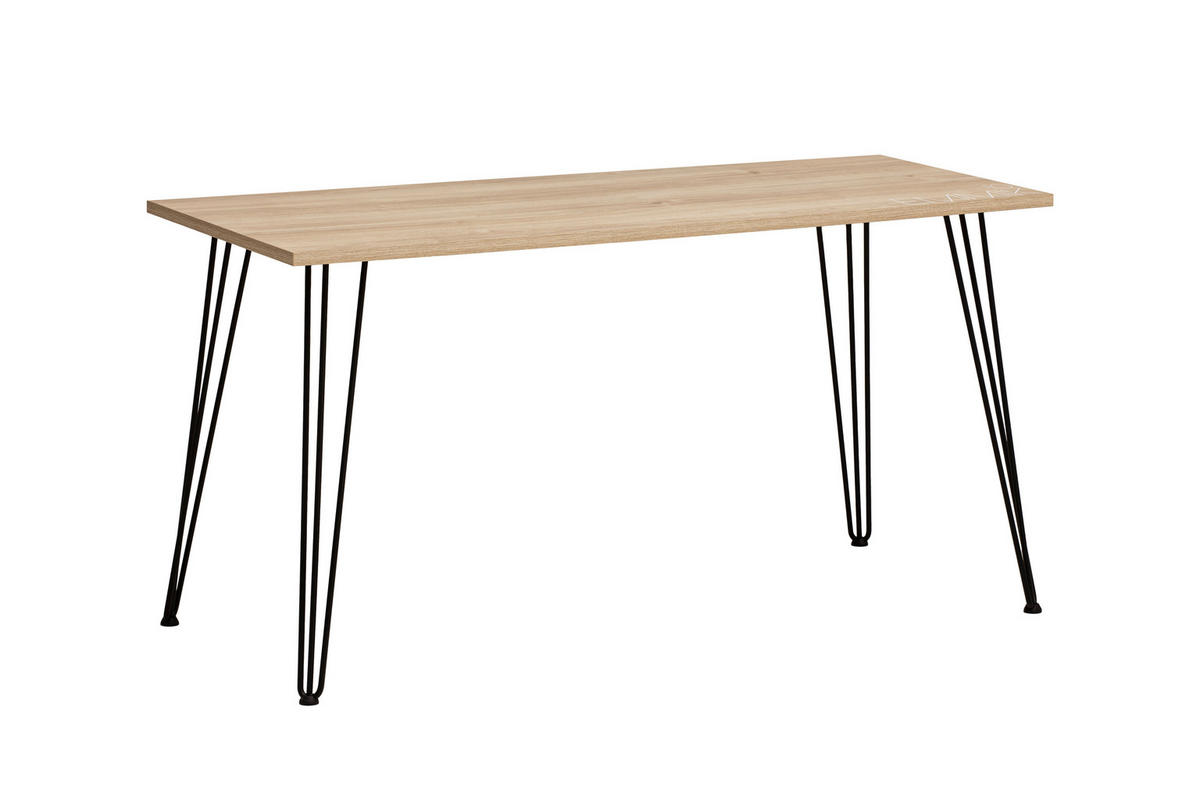 Schreibtisch Emmik schwarz Eiche Eiche weiß Nachbildung B/H/T: ca. 138x73,7x60 cm Emmik - Eiche/schwarz (138,00/73,70/60,00cm) - Möbelpartner