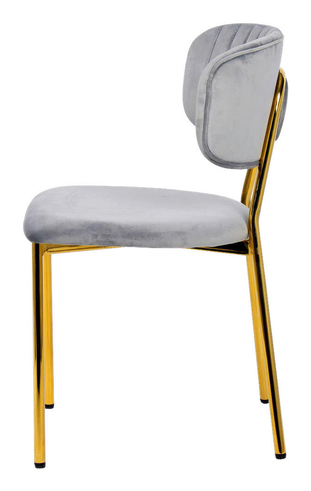 Stuhl Kian 100 2er-Set grau Microfaser B/H/T: ca. 47x80x51 cm Kian 100 2er-Set - gold/grau (47,00/80,00/51,00cm) - 360 Living