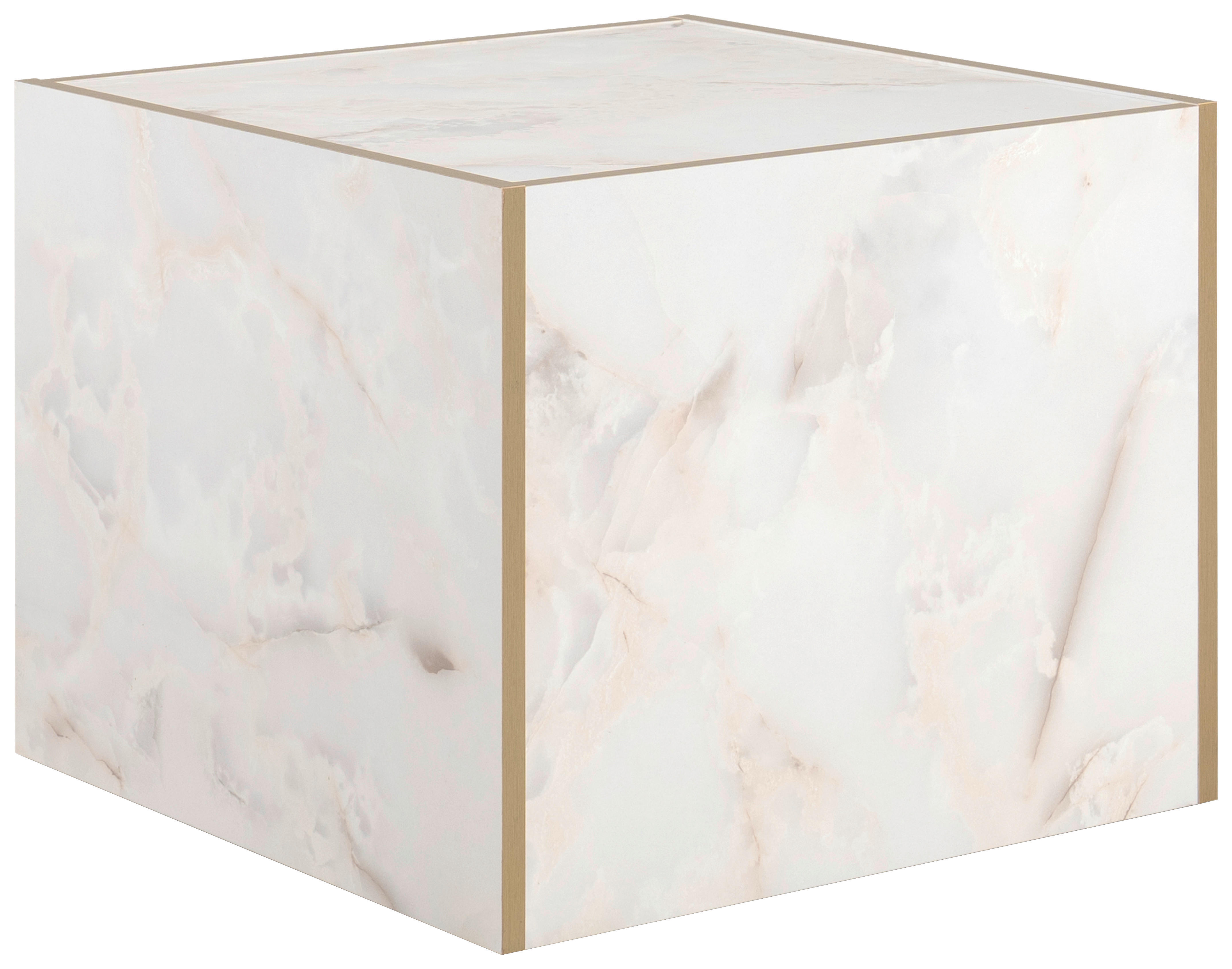 Beistelltisch Brilon weiß gold Optik B/H/T: ca. 43x35x43 cm Brilon - gold/weiß (43,00/35,00/43,00cm)