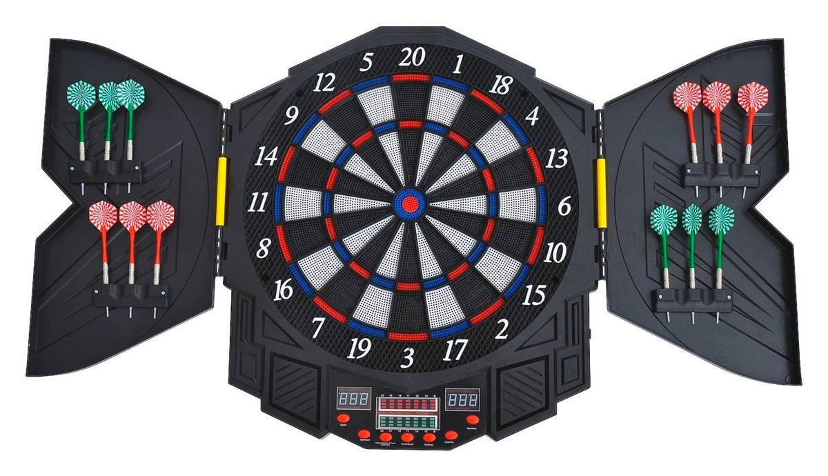 HOMCOM Dartscheibe B/H/L: ca. 49x5,5x54,6 cm Elektronische_Dartscheibe - schwarz (54,60/49,00/5,50cm) - HOMCOM