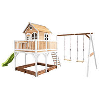 AXI Spielhaus Liam braun B/H/L: ca. 613x291x277 cm Liam - braun/weiß (277,00/613,00/291,00cm) - AXI