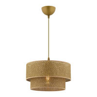 Opviq Pendelleuchte Echo beige Baumwolle B/H/T/L/D: ca. 30x65x30x30x30 cm E27 1 Brennstellen Echo - beige (30,00/30,00/65,00cm) - Opviq