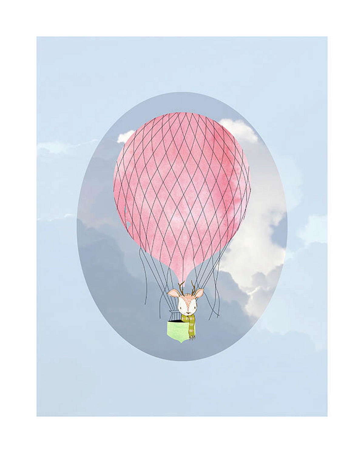 Komar Poster Happy Balloon Blue Luftballons B/L: ca. 40x50 cm Happy Balloon Blue - (40,00/50,00cm) - Komar