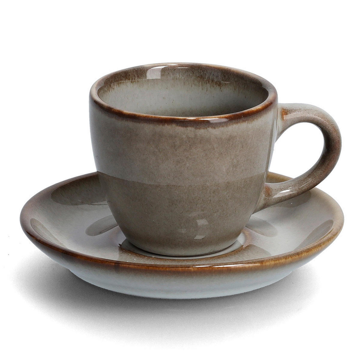 Zeller Espresso-Set taupe Keramik Espressoset_8tlg. - taupe (12,50/27,50/7,00cm) - Zeller
