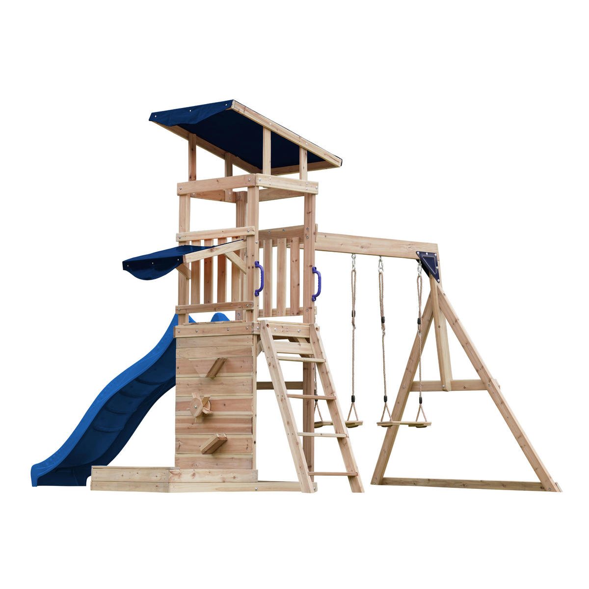 AXI Spielturm Malik braun B/H/L: ca. 345x270x336 cm Malik - braun/blau (336,00/345,00/270,00cm) - AXI