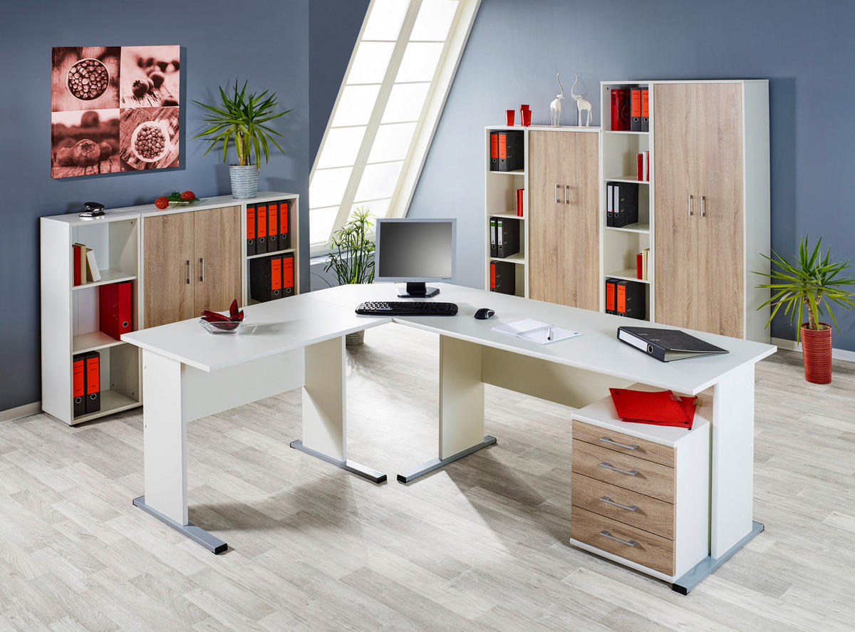 Regal Serie 200 perlweiß B/H/T: ca. 65,1x182,4x34,5 cm Serie 200 - perlweiß (65,10/182,40/34,50cm) - Möbelpartner