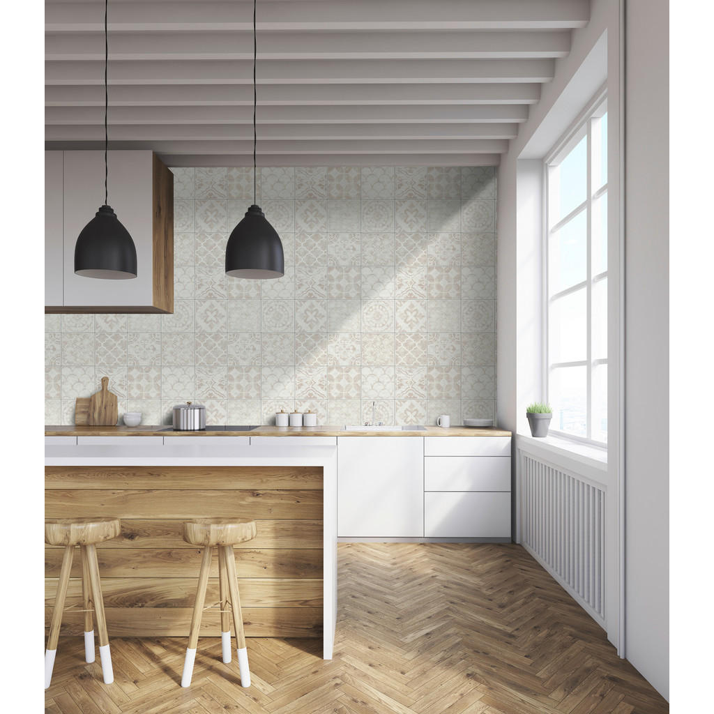 Thumbnail - UGEPA Vinyltapete Fliesenoptik taupe B/L: ca. 53x1005 cm glitzernd