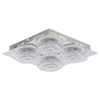 Näve Leuchten LED-Wand- und Deckenleuchte Lucca NV1190959 silber Metall Glas B/H/L: ca. 31x7x31 cm null 4 Brennstellen LED Wand- und Deckenleuchte "Lucca" - silber (31,00/31,00/7,00cm) - Näve Leuchten