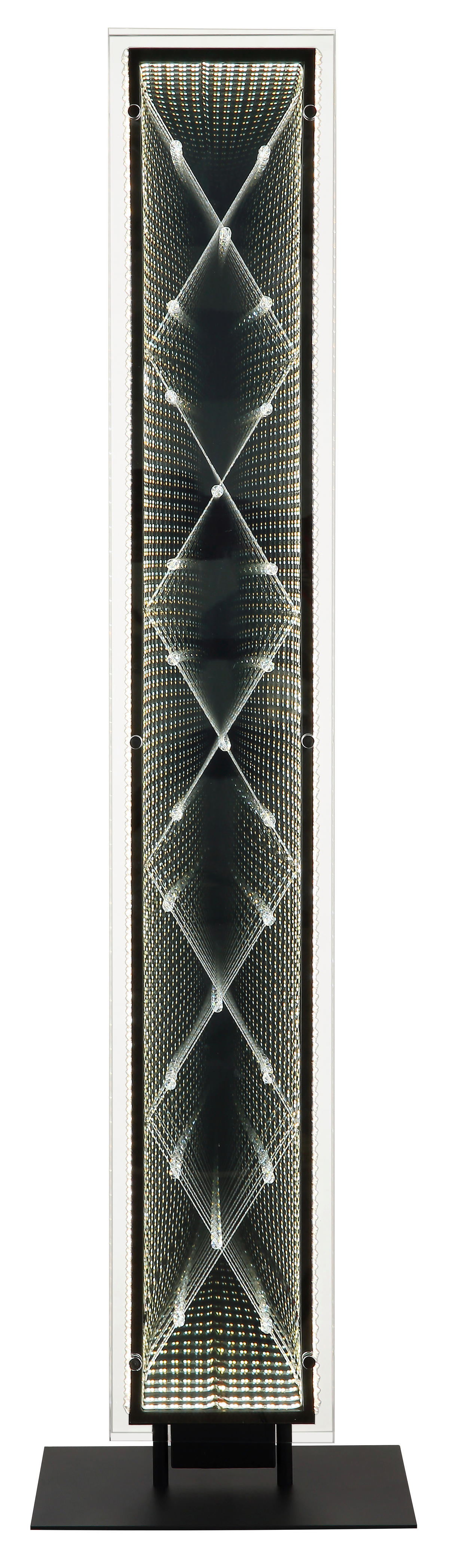 GLOBO Stehleuchte schwarz klar Kunststoff Aluminium Glas B/H/L: ca. 20x117x30 cm 1 Brennstellen Mirrora - klar/schwarz (30,00/20,00/117,00cm) - GLOBO