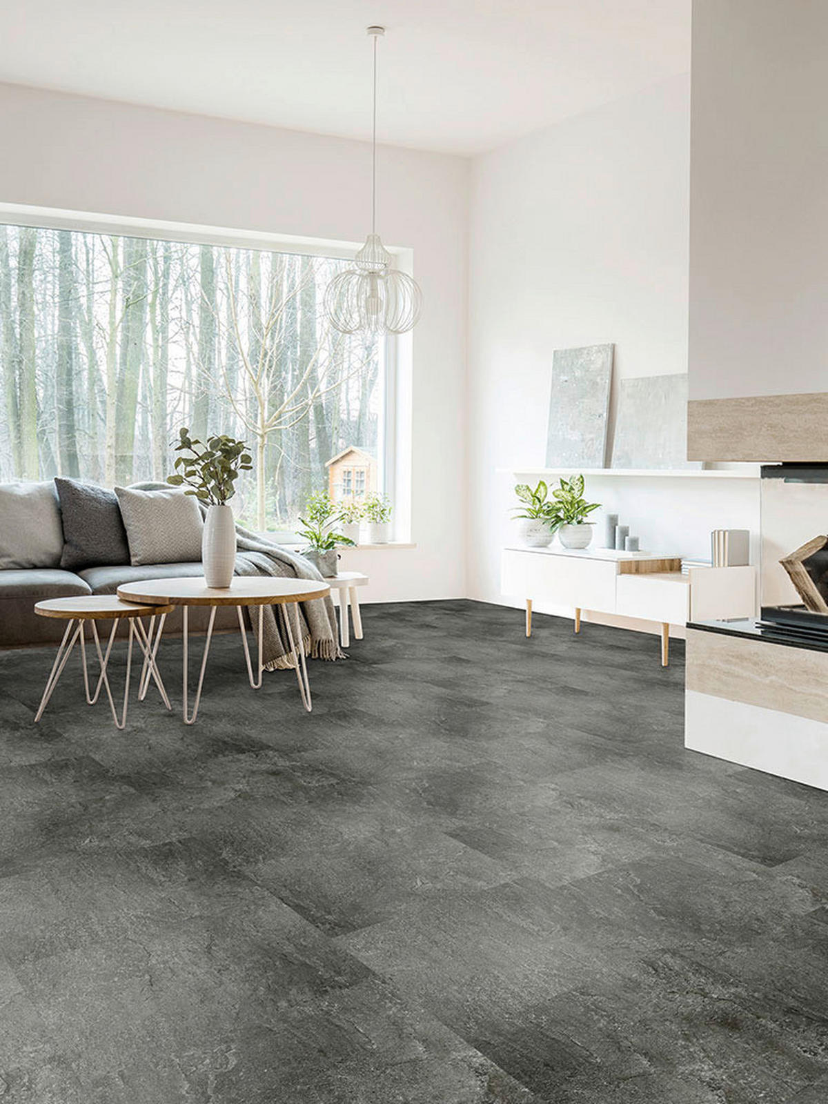 Vinylfliese Dark Slate, ca. 1,045 m² im Paket B/L: ca. 45,72x45,72 cm Dark Slate, ca. 1,045 m² im Paket - schiefer (45,72/45,72cm)