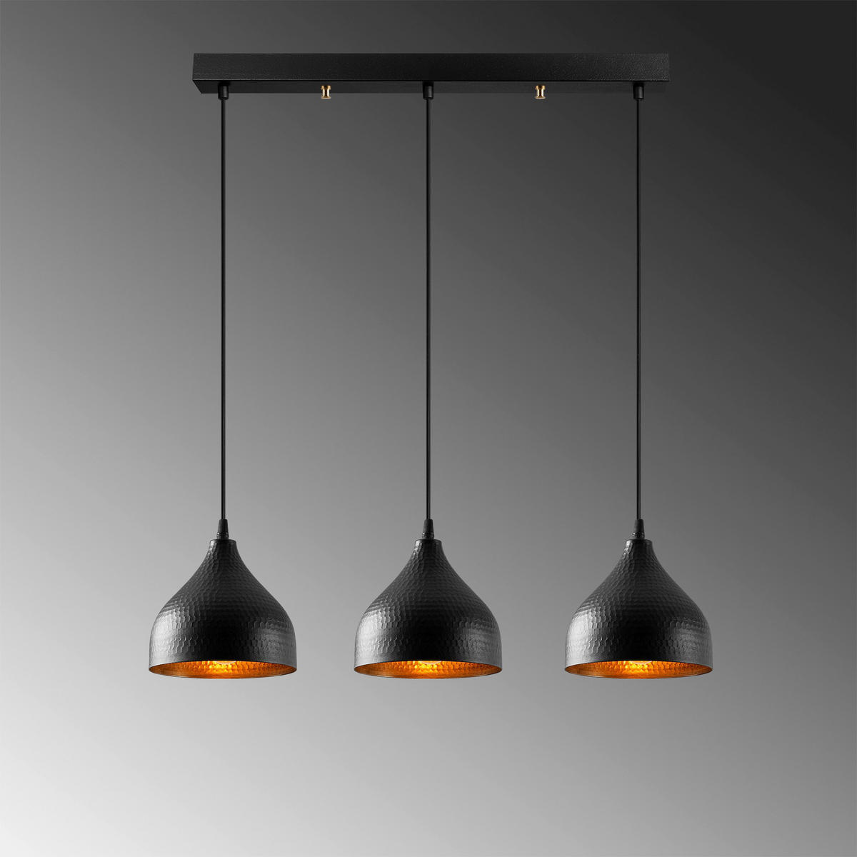 Opviq Pendelleuchte Tattoo schwarz Metall B/H/T/L/D: ca. 18x114x18x68x18 cm E27 3 Brennstellen Tattoo - schwarz (68,00/18,00/114,00cm) - Opviq