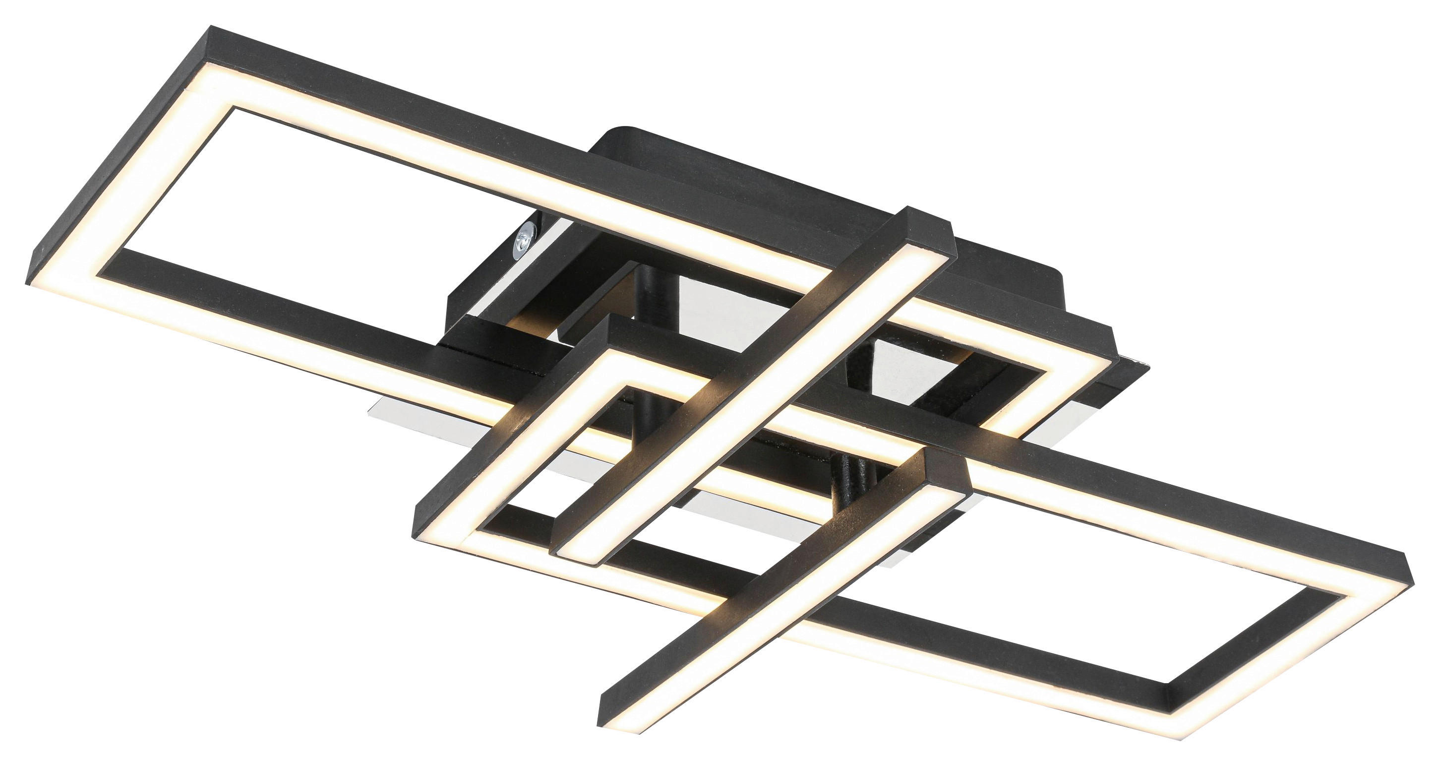 Nolo LED Deckenleuchte schwarz Chrom Kunststoff Metall B/H/L: ca. 28,5x7x42 cm 1 Brennstellen LED-Deckenleuchte_Harald - schwarz/Chrom (42,00/28,50/7,00cm) - Nolo
