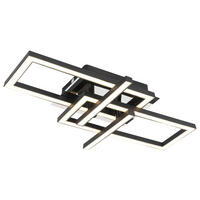 Nolo LED Deckenleuchte schwarz Chrom Kunststoff Metall B/H/L: ca. 28,5x7x42 cm null 1 Brennstellen LED-Deckenleuchte_Harald - schwarz/Chrom (42,00/28,50/7,00cm) - Nolo
