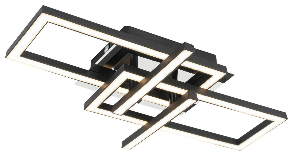 Nolo LED Deckenleuchte schwarz Chrom Kunststoff Metall B/H/L: ca. 28,5x7x42 cm null 1 Brennstellen LED-Deckenleuchte_Harald - schwarz/Chrom (42,00/28,50/7,00cm) - Nolo