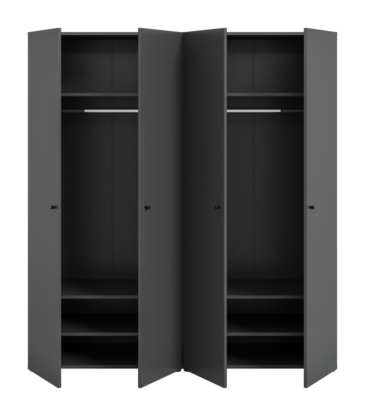 Kleiderschrank DARWIN anthrazit B/H/T: ca. 160x176x51 cm DARWIN - anthrazit (160,00/176,00/51,00cm) - xonox.home