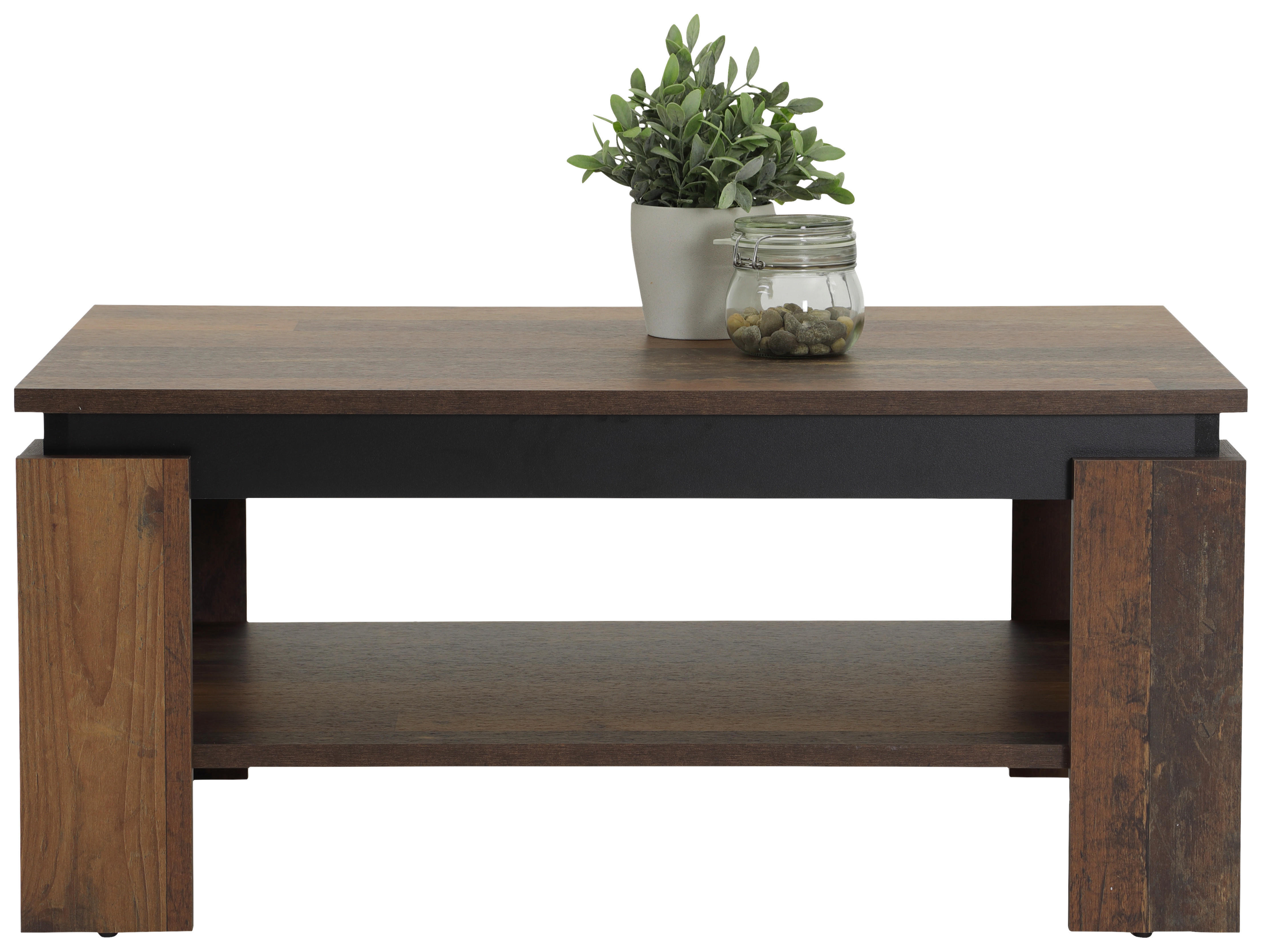 Couchtisch Tim II Old Wood schwarz Nachbildung B/H/T: ca. 90x41x60 cm Tim II - schwarz (90,00/41,00/60,00cm)