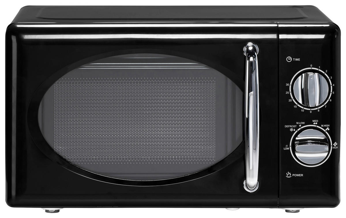 POCOline Mikrowelle 20MX30-L schwarz Metall B/H/T: ca. 45x26x35 cm ca. 20 l Mikrowelle_Rom - schwarz (45,00/26,00/35,00cm) - POCOline